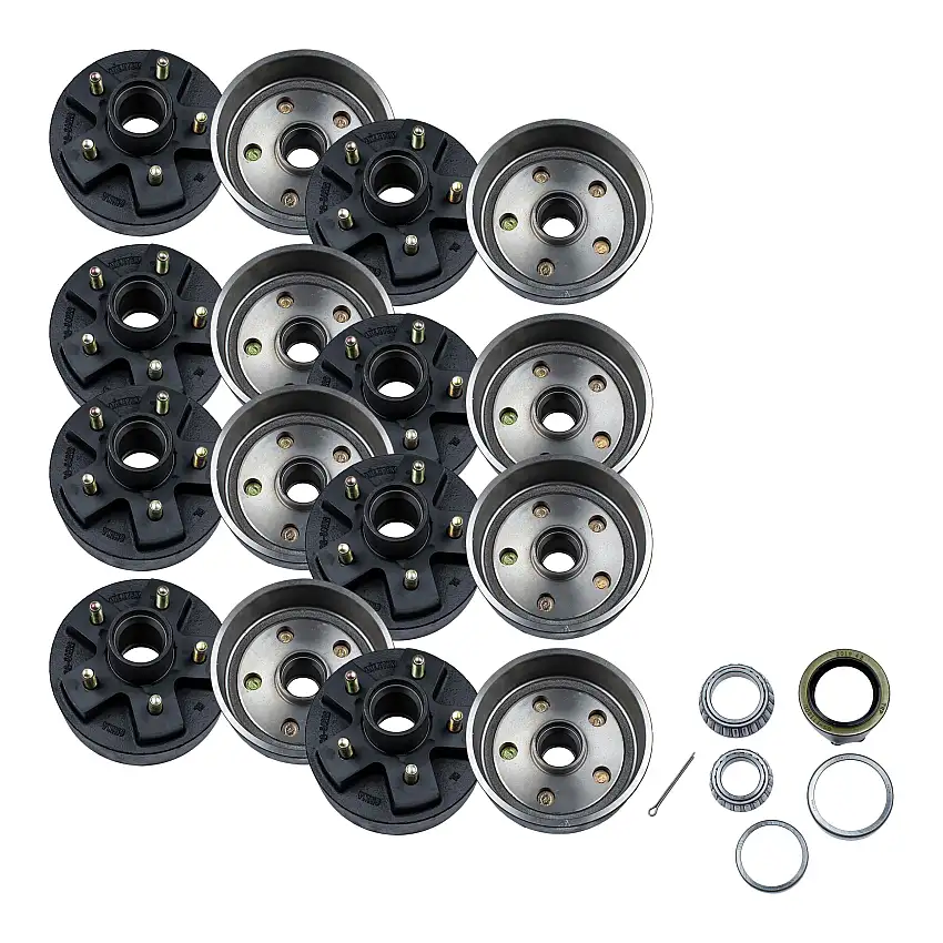 Lippert (8-Pack) 2200 lbs 7" Brake Hub, 5 on 4.5"; 1/2" Stud - 2,200 (with Bearing Cone Kit) - Heavy-Duty Trailer Component