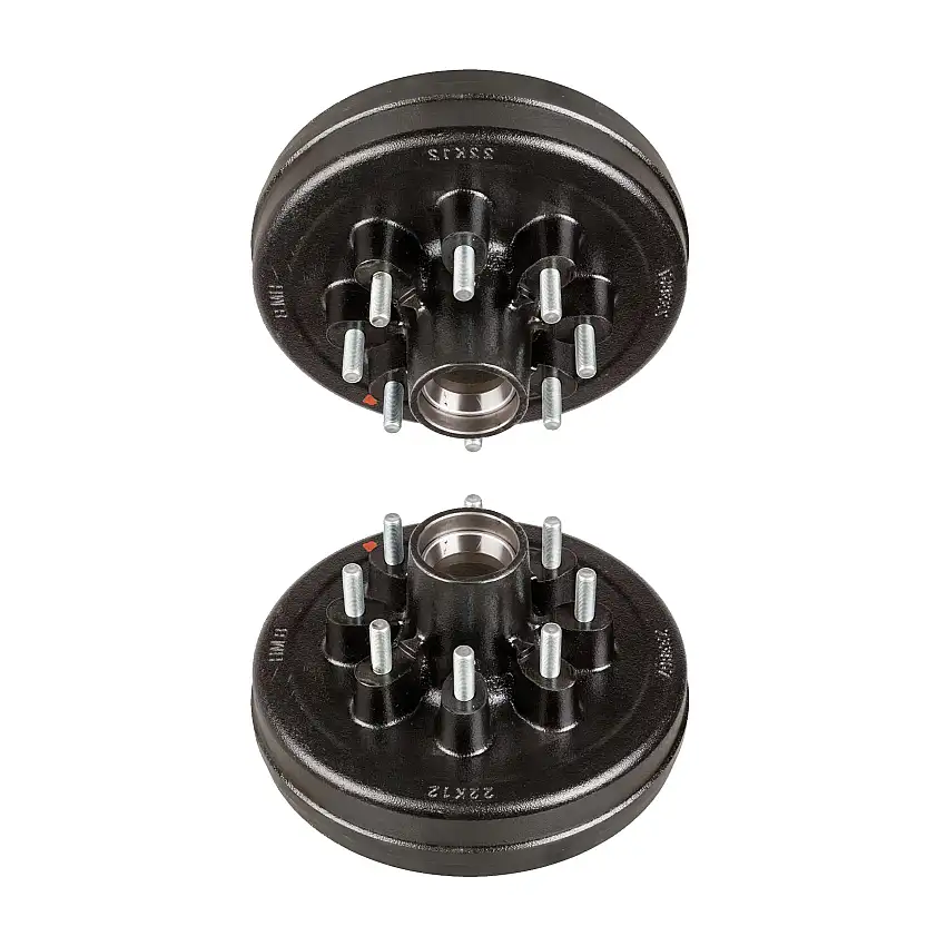 Lippert (2-Pack) 7K lbs 12" Brake Drum Hub for 7,000- Axle - 8 on 6.5", 9/16" Stud - Heavy-Duty Trailer Component
