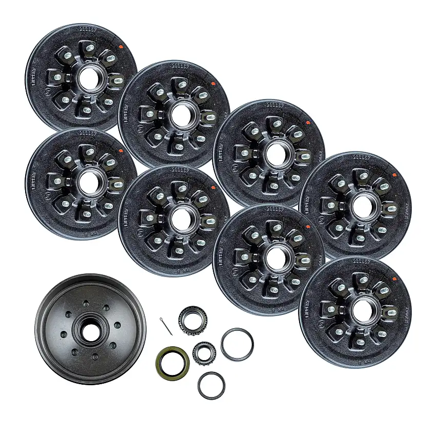 Lippert (8-Pack) 7K lbs 12" Brake Drum Hub for 7,000- Axle - 8 on 6.5", 9/16" Stud (with Bearing Cone) - Heavy-Duty Trailer Component