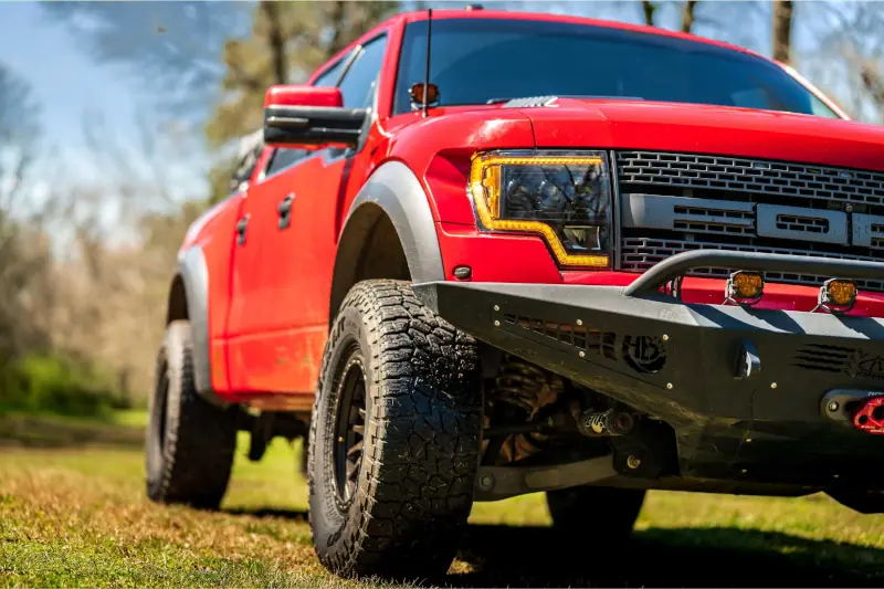 2009-2014 Ford F150 & Ford Raptor Morimoto XB Amber Outline LED Headlights with Black Housings | LF506-A-ASM