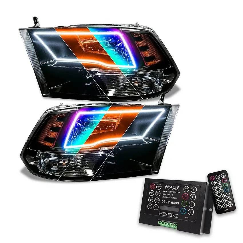 Oracle Lighting 8906-333 Pre-Assembled ColorSHIFT(tm) w/SWITCHBACK Halo Headlights - Black Housing