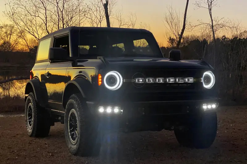 2021-2025 Ford Bronco Oracle Lighting Triple LED Fog Light Kit for Steel Bumper in Yellow Color | 5890-006