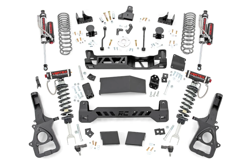 2019-2024 RAM 1500 4WD Rough Country 6 inch Lift Kit (Vertex Coilovers & Vertex Shocks) - Factory 22 inch Wheels | 33950