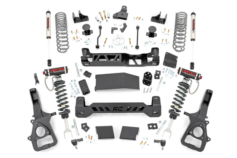 2019-2024 RAM 1500 4WD Rough Country 6 inch Lift Kit (Vertex Coilovers & V2 Shocks) - Factory 22 inch Wheels | 33957