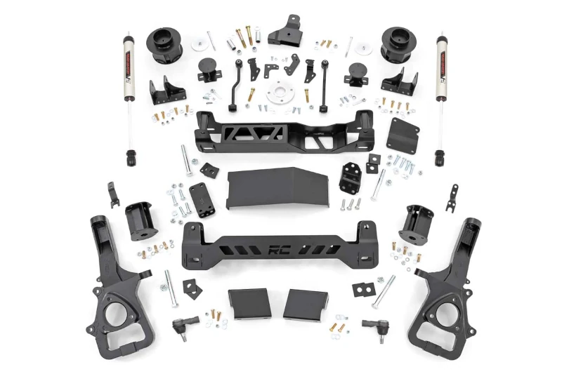 2019-2024 RAM 1500 4WD Rough Country 5 inch Lift Kit (V2 Monotube Shocks) - Factory 22 inch Wheels | 34470