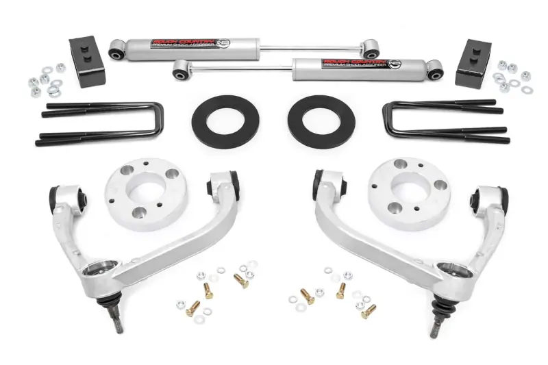 2009-2013 Ford F150 4WD Rough Country 3 inch UCA Spacer Lift Kit with N3 Rear Shocks | 51013