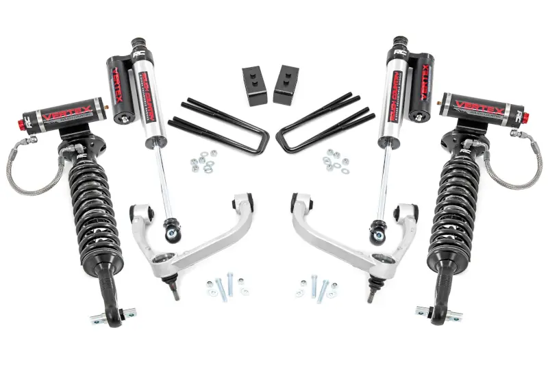 2014-2020 Ford F150 4WD Rough Country 3 inch UCA Vertex Coilover Lift Kit with Vertex Rear Shocks | 54550