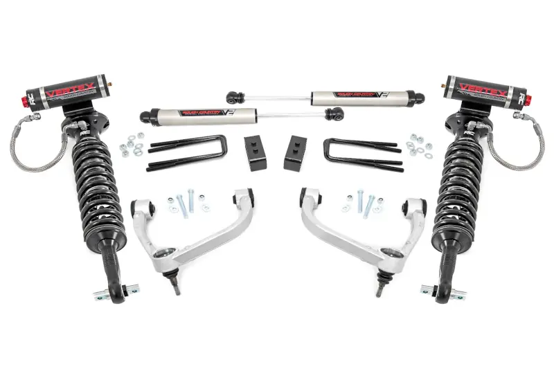 2014-2020 Ford F150 4WD Rough Country 3 inch UCA Vertex Coilover Lift Kit with V2 Rear Shocks | 54557