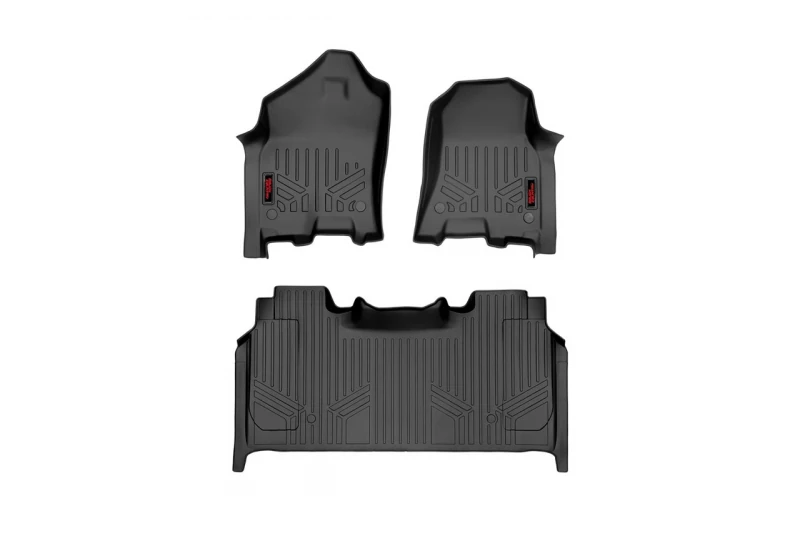 2019-2024 RAM 1500 Bucket Seats Rough Country Floor Mats (with Factory Storage) | M-31422