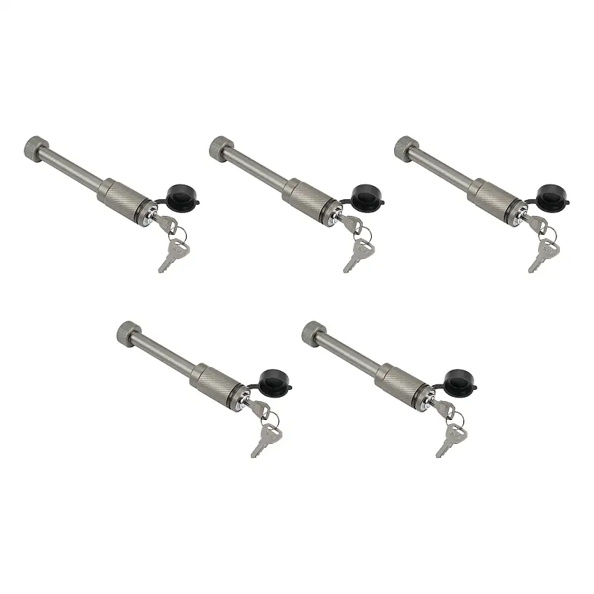 Reese (5-Pack) Tactical Trailer Hitch Lock, Fits 2 Inch & 2-1/2 Inch Square Receivers, 5/8 Inch Pin Diameter, Dogbone Style, Pewter