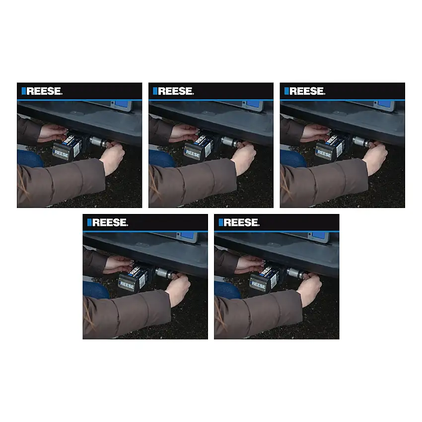 Reese Towpower (5-Pack) Trailer Hitch Lock, Fits 2 Inch Square Receiver, 5/8 Inch Pin Diameter, Professional, Stainless Steel