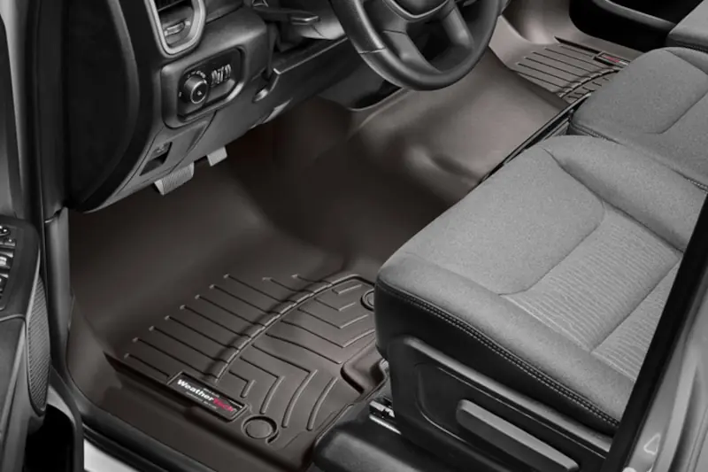 2019-2024 RAM 1500 WeatherTech FloorLiner 1st Row Over-The-Hump Set (Cocoa) | 4714301