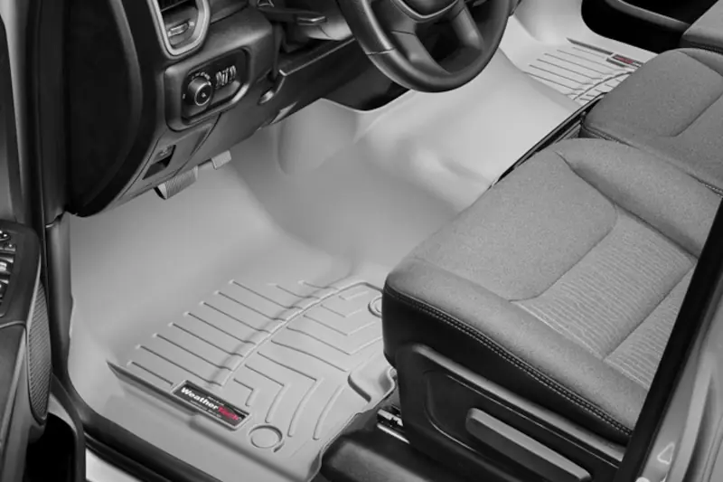 2019-2024 RAM 1500 WeatherTech FloorLiner 1st Row Over-The-Hump Set (Grey) | 4614301