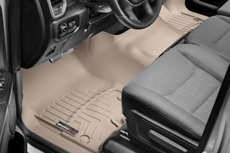 2019-2024 RAM 1500 WeatherTech FloorLiner 1st Row Over-The-Hump Set (Tan) | 4514301