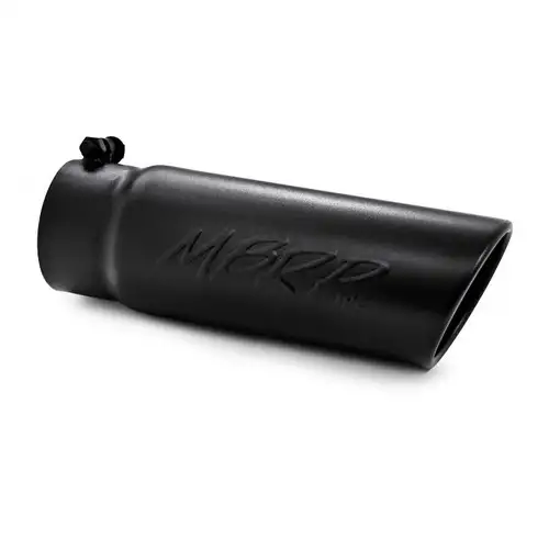 UNIVERSAL - 4" O.D. MBRP T5112BLK 3.5"-4" BLACK ANGLED ROLLED END SINGLE WALLED TIP