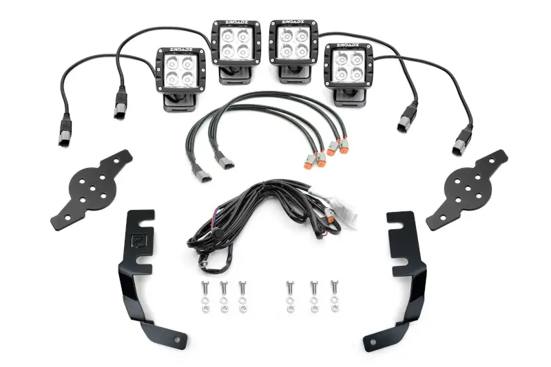 2019-2023 Ford Ranger ZROADZ A-Pillar Quad Light Kit | Z365821-KIT4