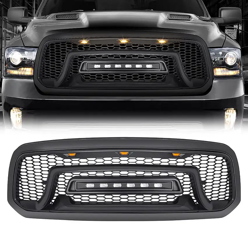 AMERICAN MODIFIED Armor Grille with LED Off-Road Lights for 13-18 Ram 1500,19-23 Ram 1500 Classic AMDEBA00101