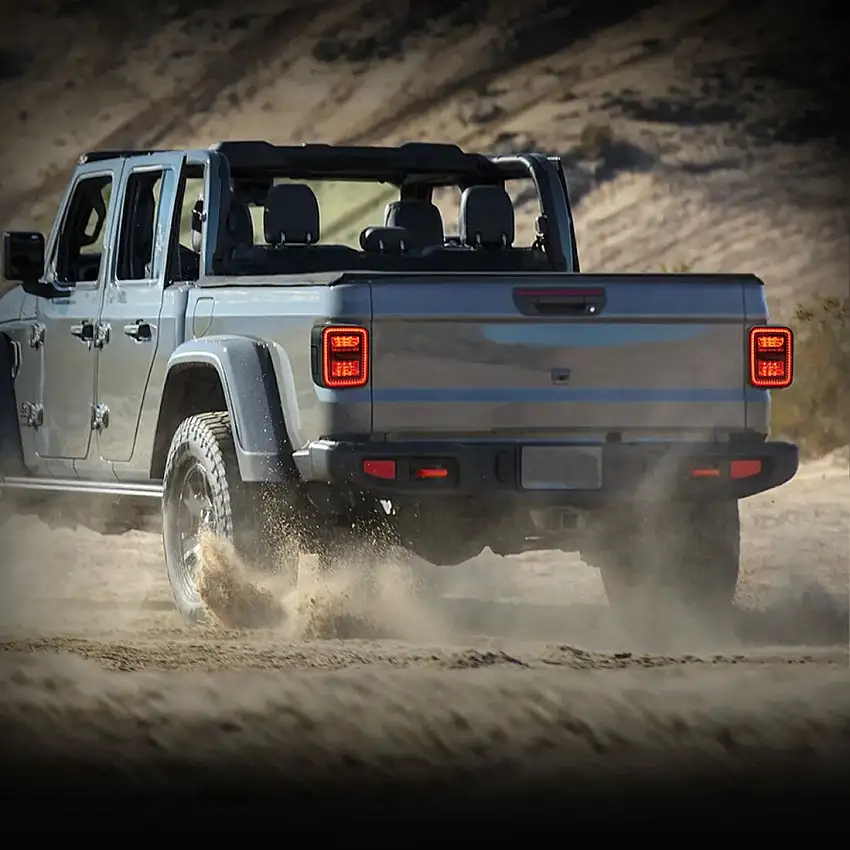 American Modified Smoked Black LED Tail Lights for 20-24+ Jeep Gladiator JT AMJPEC00201