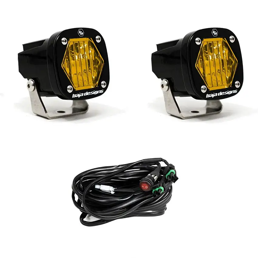 Baja Designs S1 Black LED Auxiliary Light Pod Pair Universal 387801-