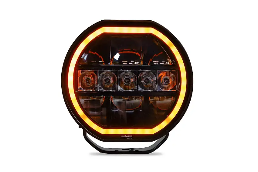 DV8 7-Inch Halo Elite Round Light w/ Accent Halo BE7RW108W-H