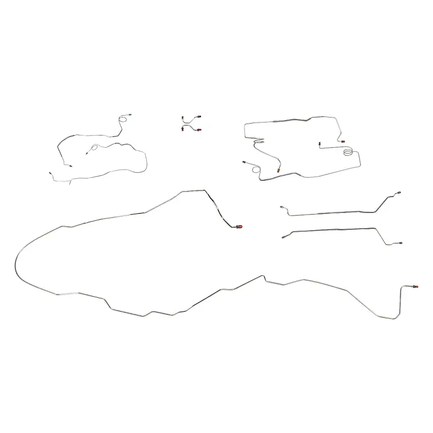 1991-94 Buick Roadmaster Four-Door (Only) Power Disc w/ Rear Drum Complete Brake Line Kit 9pc, OE Steel