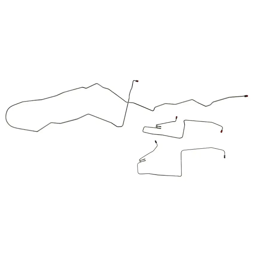 1995-1996 Cadillac Fleetwood Sedan, Power Disc Rear Drum Non Traction Control, Mid Chassis Brake Line Kit, 3pc - OE Steel