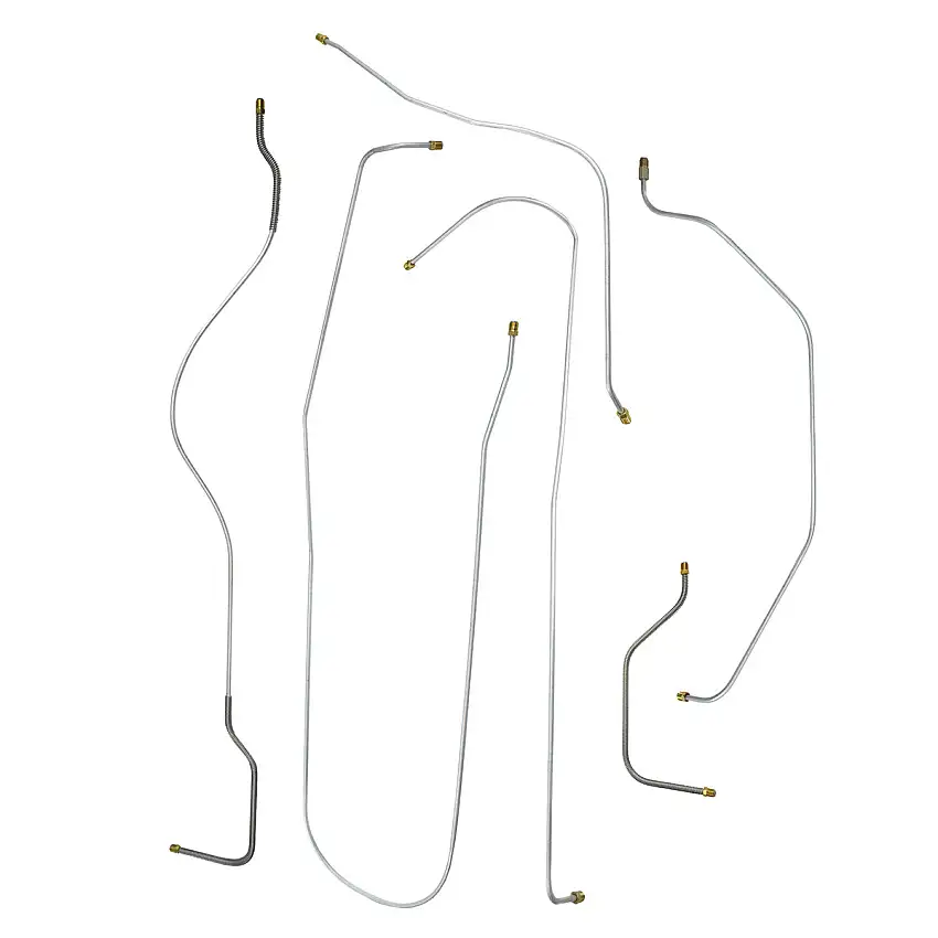 1936 Chevrolet Master Deluxe 113" WB w/Straight Front Axle Drum Brake Line Kit 6pc, OE Steel
