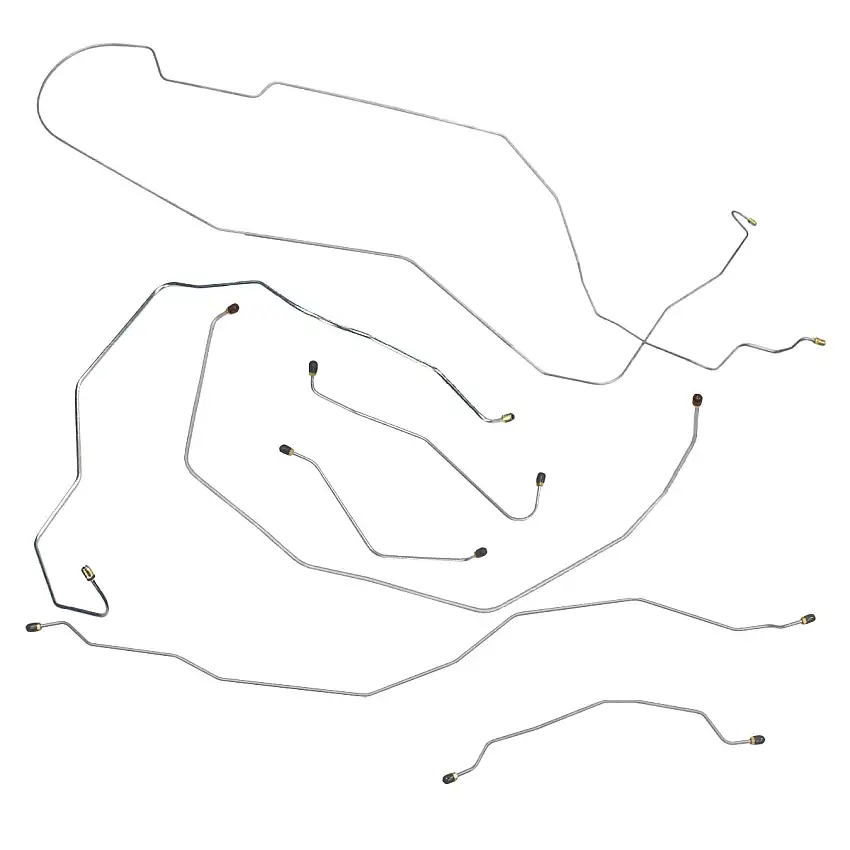 1955 Chevrolet Nomad Power Brake Line Kit 7pc, OE Steel (E-13)