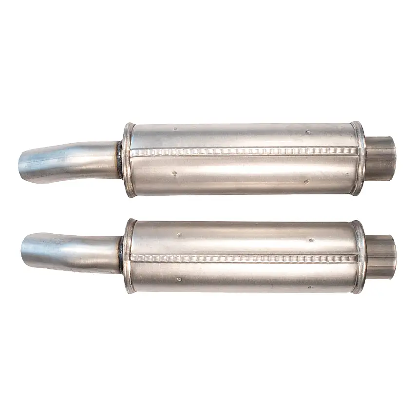 1969-72 Chevelle Tail Pipe Resonator Barrel Shape - PR 2-1/4" Inlet, 2" Outlet
