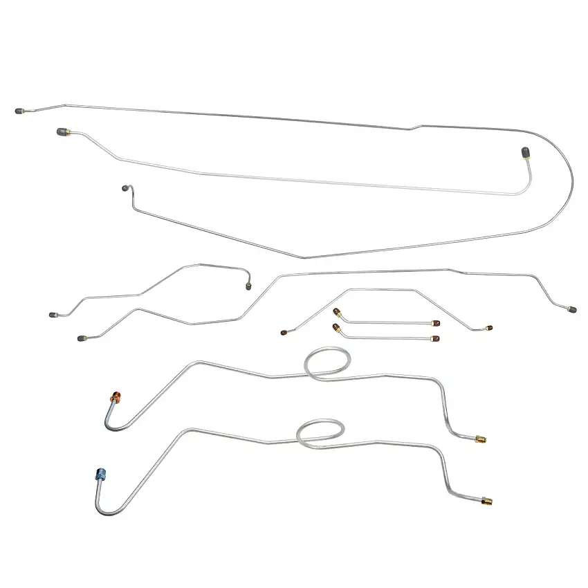 1963-64 Chevrolet/GMC Truck 2WD 1/2-Ton Std. Cab Longbed Dual M/C Manual Drum Complete Brake Line Kit 10pc, OE Steel