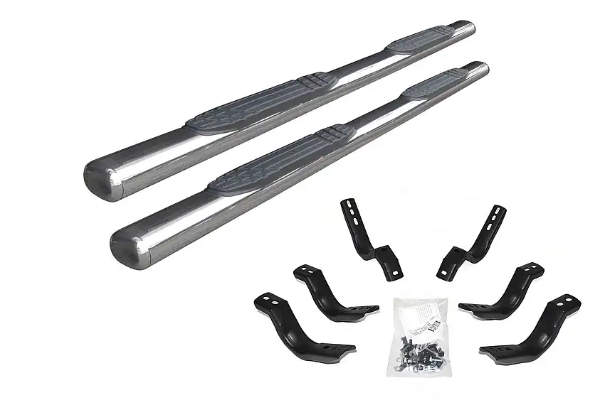 Go Rhino 4" 1000 Series SideSteps & Bracket Kit - Stainless Steel for 19-26 Ram 1500 104449980PS