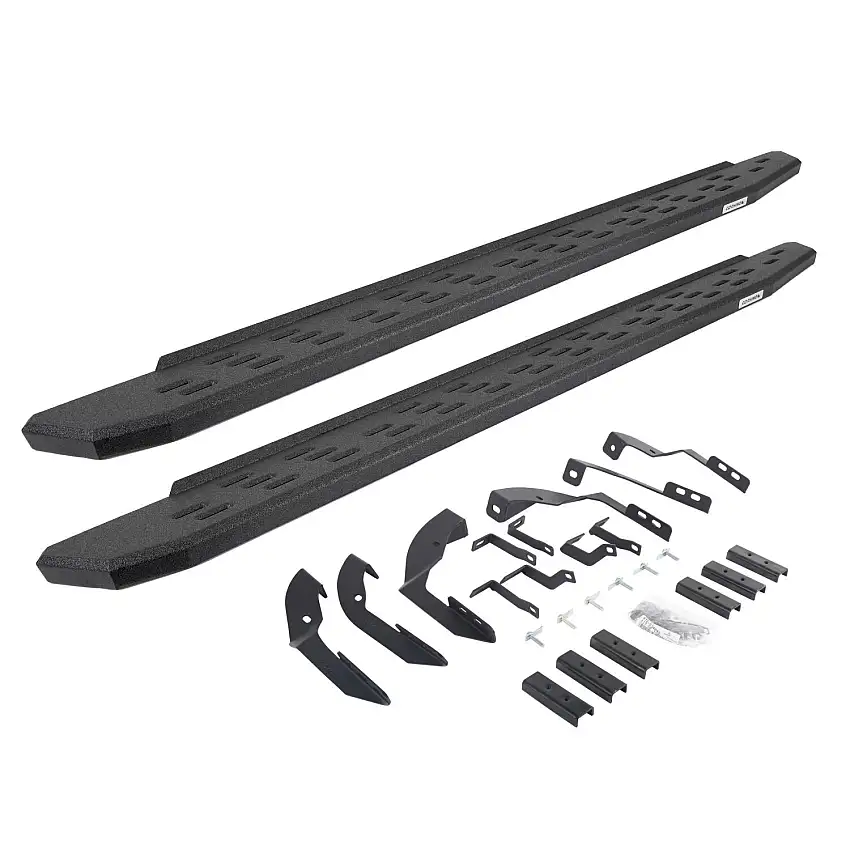 Go Rhino RB30 Running Boards with Mounting Bracket Kit - Protective Bedliner Coating for selected Chevrolet and GMC models 69604280T