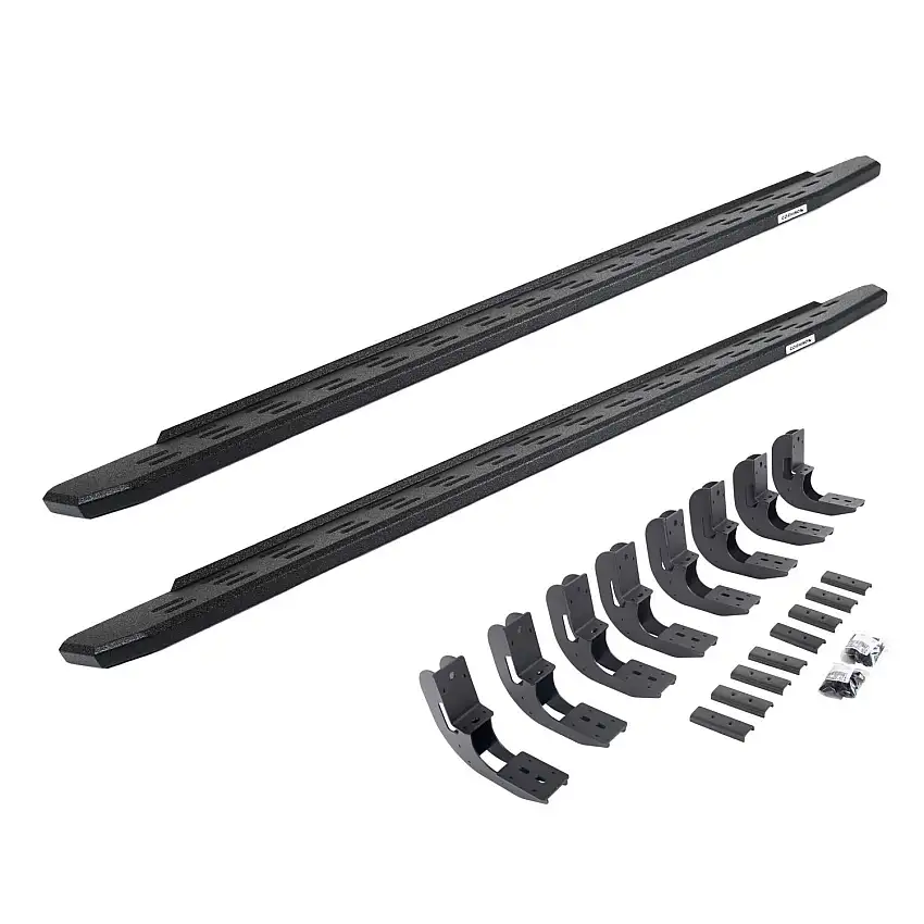 Go Rhino RB30 Running Boards with Mounting Bracket Kit - Protective Bedliner Coating for selected Chevrolet and GMC models 69604887T