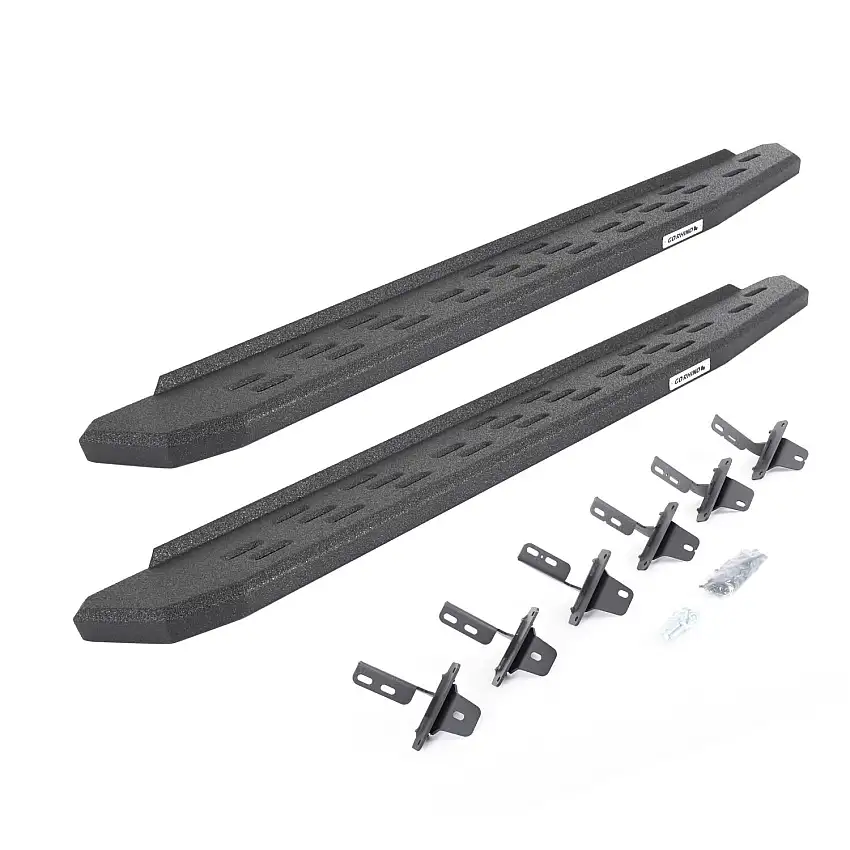 Go Rhino RB30 Running Boards with Mounting Bracket Kit - Protective Bedliner Coating for 21-25 Ford Bronco 69613157T