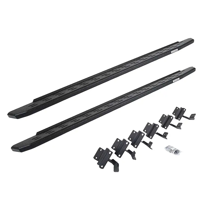 Go Rhino RB30 Running Boards with Mounting Bracket Kit - Protective Bedliner Coating for 15-25 Ford F-150, 17-26 Ford F-250 Super Duty, 17-26 Ford F-350 Super Duty 69615587T