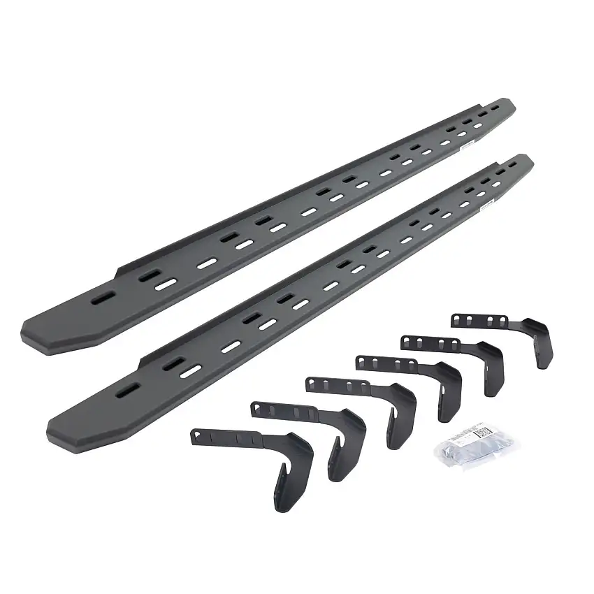 Go Rhino RB30 Slim Line Running Boards with Mounting Bracket Kit - Textured Black for 99-16 Ford F-250 Super Duty, 99-16 Ford F-350 Super Duty 69617680SPC