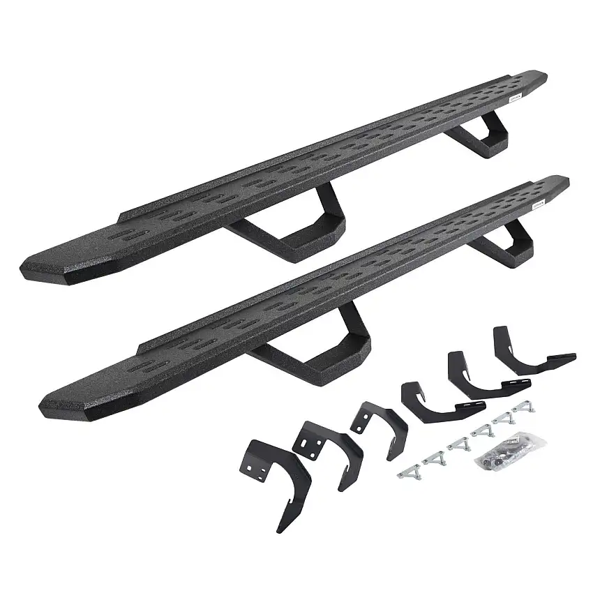 Go Rhino RB30 Running Boards with Mounting Brackets & 2 Pairs of Drops Steps Kit - Protective Bedliner Coating for 15-18 Ram 1500, 19-24 Ram 1500 Classic 6962068720T