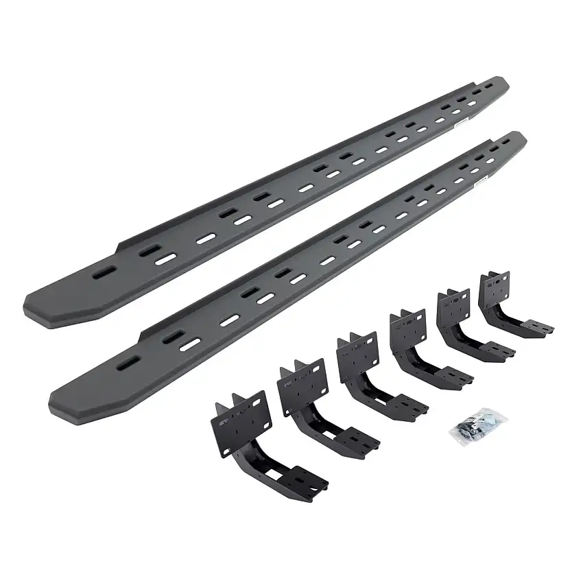 Go Rhino RB30 Slim Line Running Boards with Mounting Bracket Kit - Textured Black for 19-25 Ram 1500 69630680SPC