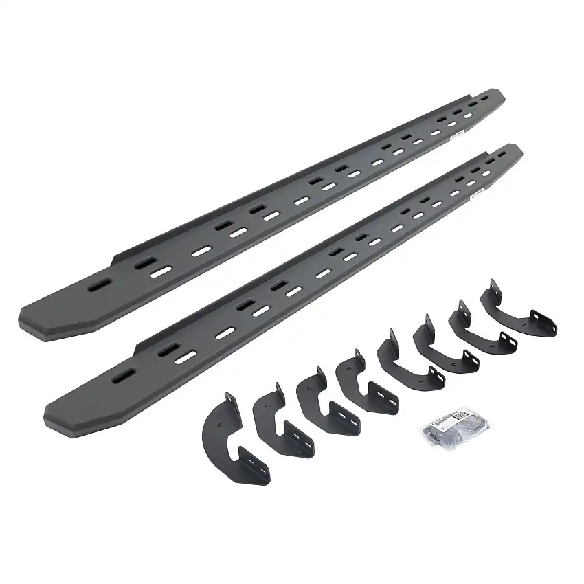 Go Rhino RB30 Slim Line Running Boards with Mounting Bracket Kit - Textured Black for 07-21 Toyota Tundra 69641580SPC