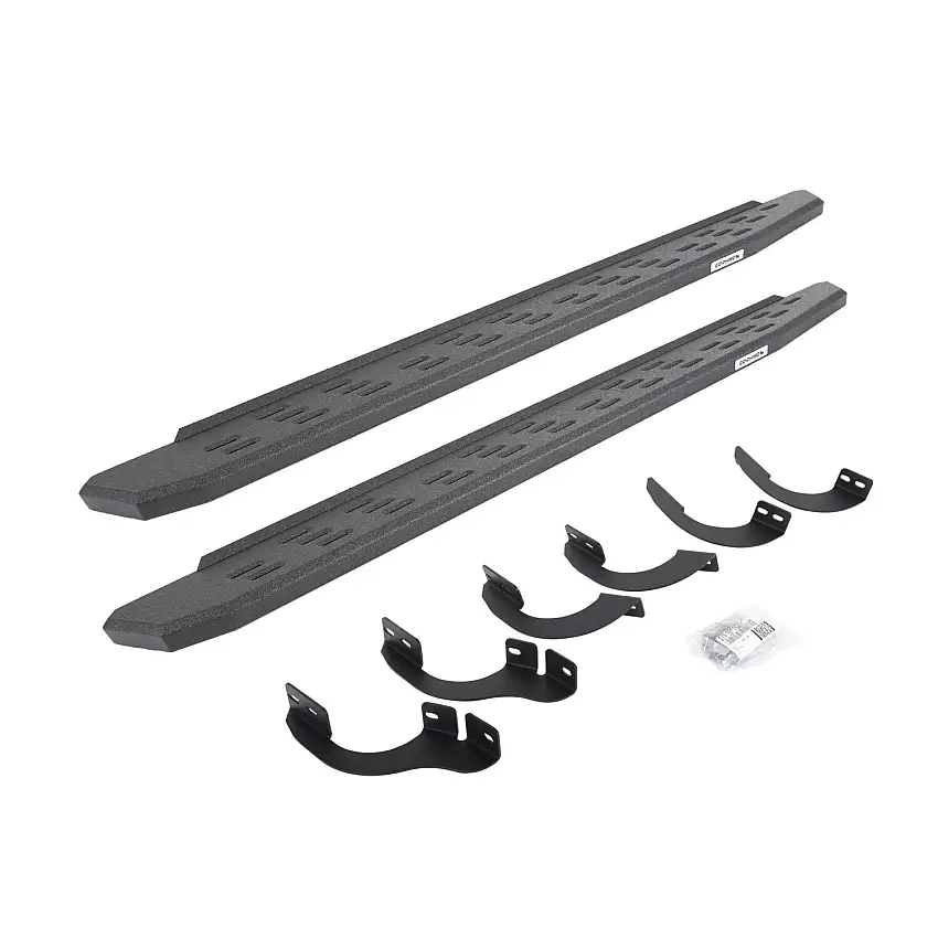 Go Rhino RB30 Running Boards with Mounting Bracket Kit - Protective Bedliner Coating for 14-24 Toyota 4Runner 69642568T