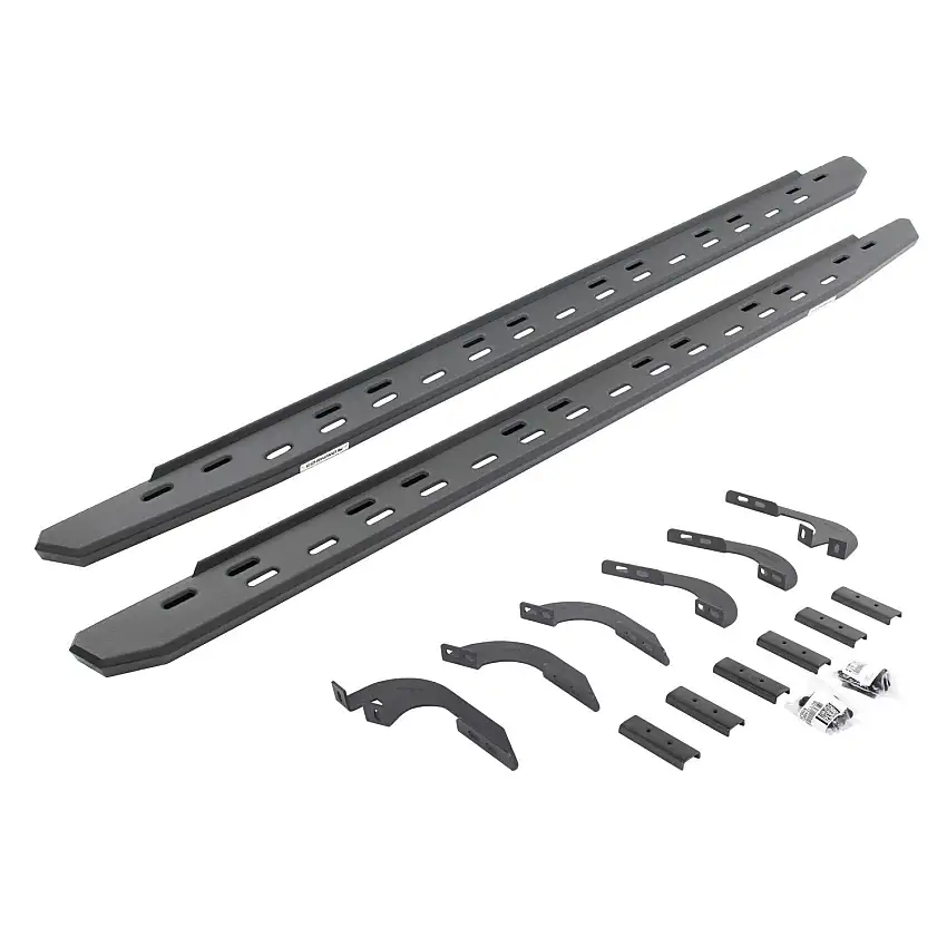 Go Rhino RB30 Slim Line Running Boards with Mounting Bracket Kit - Textured Black for 05-23 Toyota Tacoma 69642987SPC