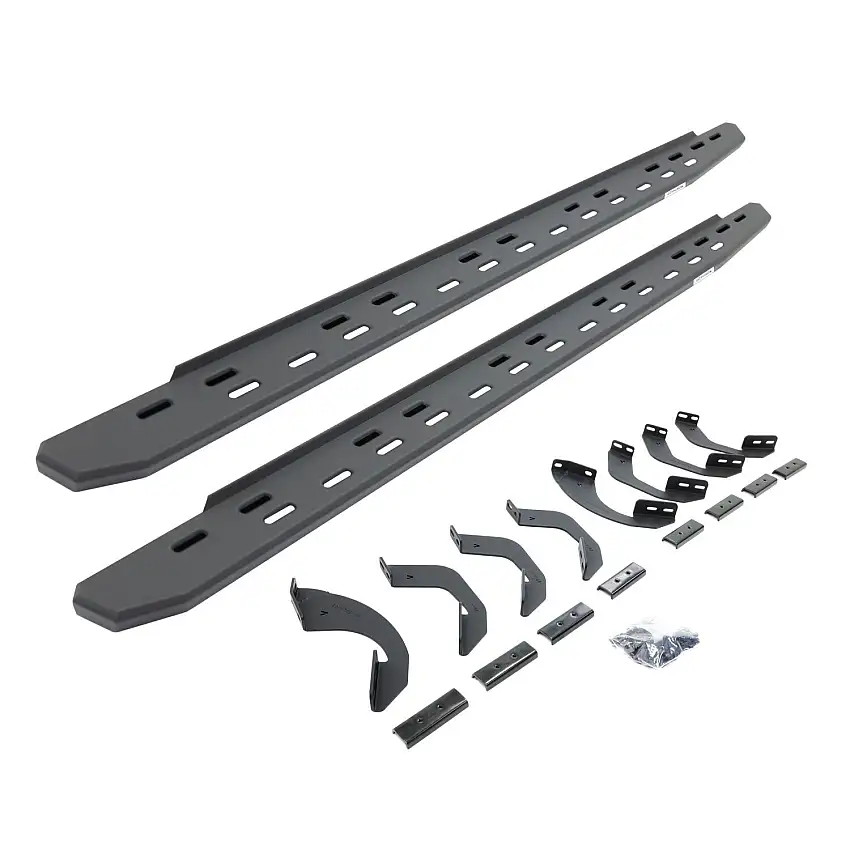 Go Rhino RB30 Slim Line Running Boards with Mounting Bracket Kit - Textured Black for 22-26 Toyota Tundra 69643580SPC