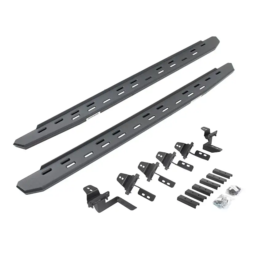 Go Rhino RB30 Slim Line Running Boards with Mounting Bracket Kit - Textured Black for 07-17 Jeep Wrangler, 2018 Jeep Wrangler JK 69650568SPC