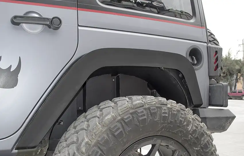 Go Rhino Rear Fender Liners - Textured Black for 07-17 Jeep Wrangler, 2018 Jeep Wrangler JK 702002T