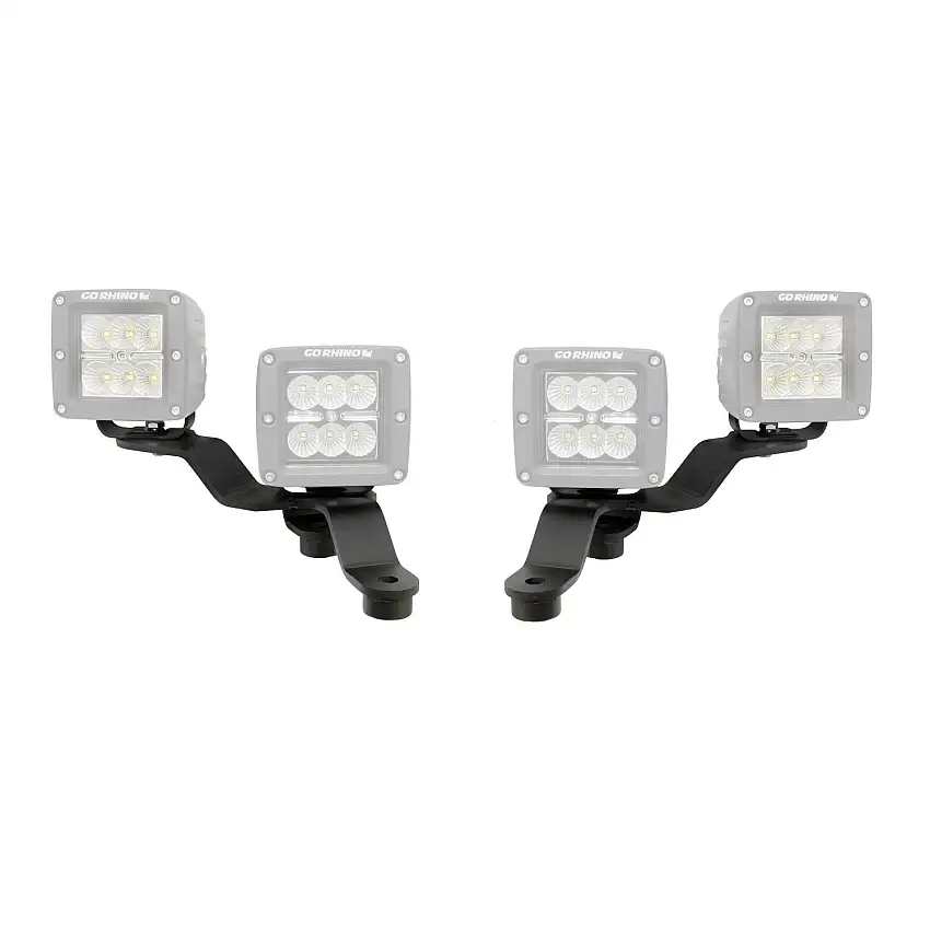 Go Rhino XE Windshield Cowl Light Mount - Textured Black for 20-25 Jeep Gladiator, 18-26 Jeep Wrangler 730231T