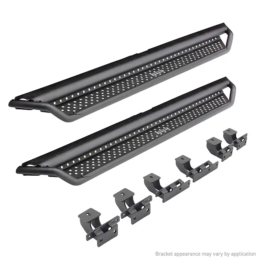 Go Rhino Dominator Xtreme D1 SideSteps With Mounting Bracket Kit - Textured Black for 22-25 Toyota Tundra D14435T
