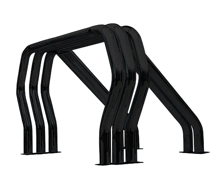 Go Rhino Triple Bar/Double Kicker (Between Wheel Wells) - Black Powdercoat for selected Chevrolet, Dodge, Ford, GMC and Toyota models 9009560TDB