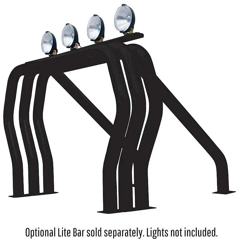 Go Rhino Triple Bar/Single Kicker (On Wheel Wells) - Black Powdercoat for selected Chevrolet, Dodge and GMC models 9009516TSB