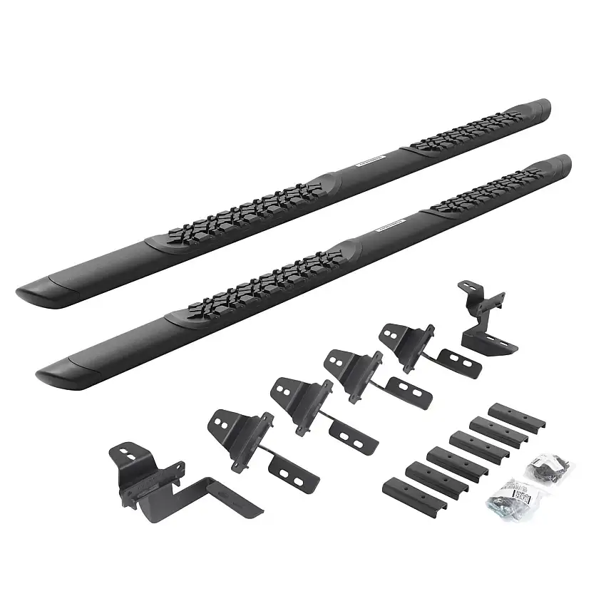 Go Rhino V3 Series Aluminum Side Steps with Mounting Brackets - Textured Black for 07-17 Jeep Wrangler, 2018 Jeep Wrangler JK V3450568T