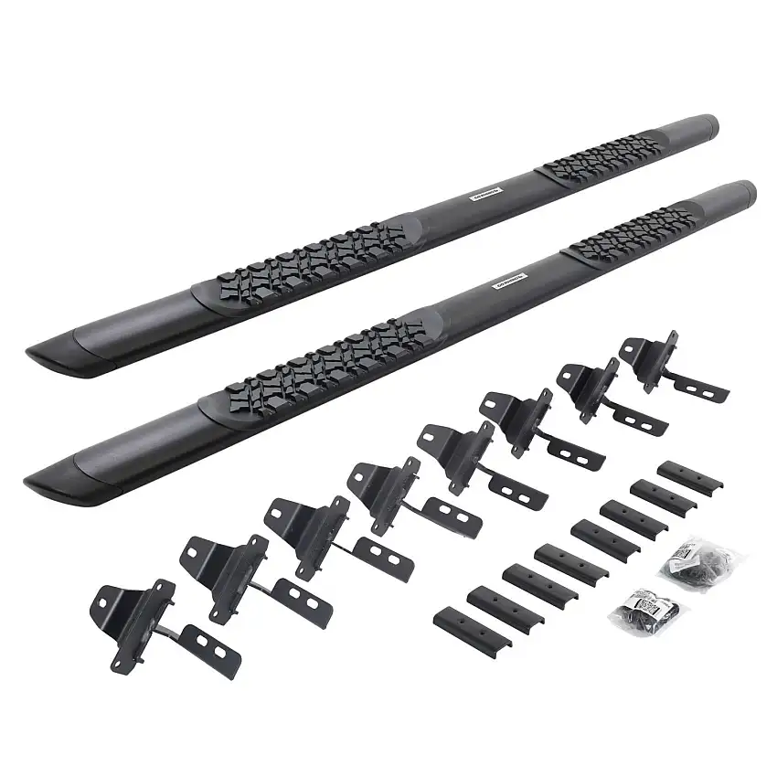 Go Rhino V3 Series Aluminum Side Steps with Mounting Brackets - Textured Black for 20-25 Jeep Gladiator V3451687T